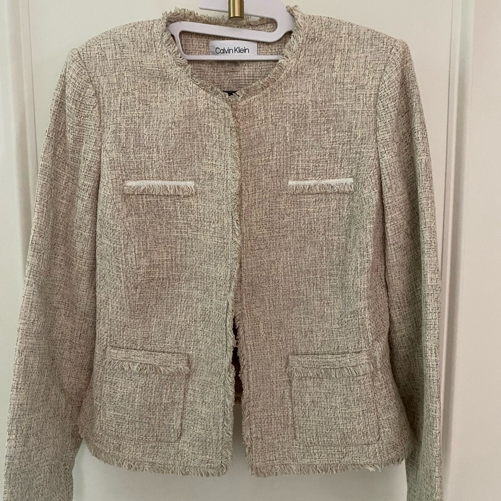 Calvin Klein Woven Beige Blazer